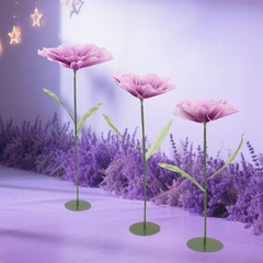 3 Pcs Artificial Corn Poppy Flowers Purple Green Home Wedding Decor