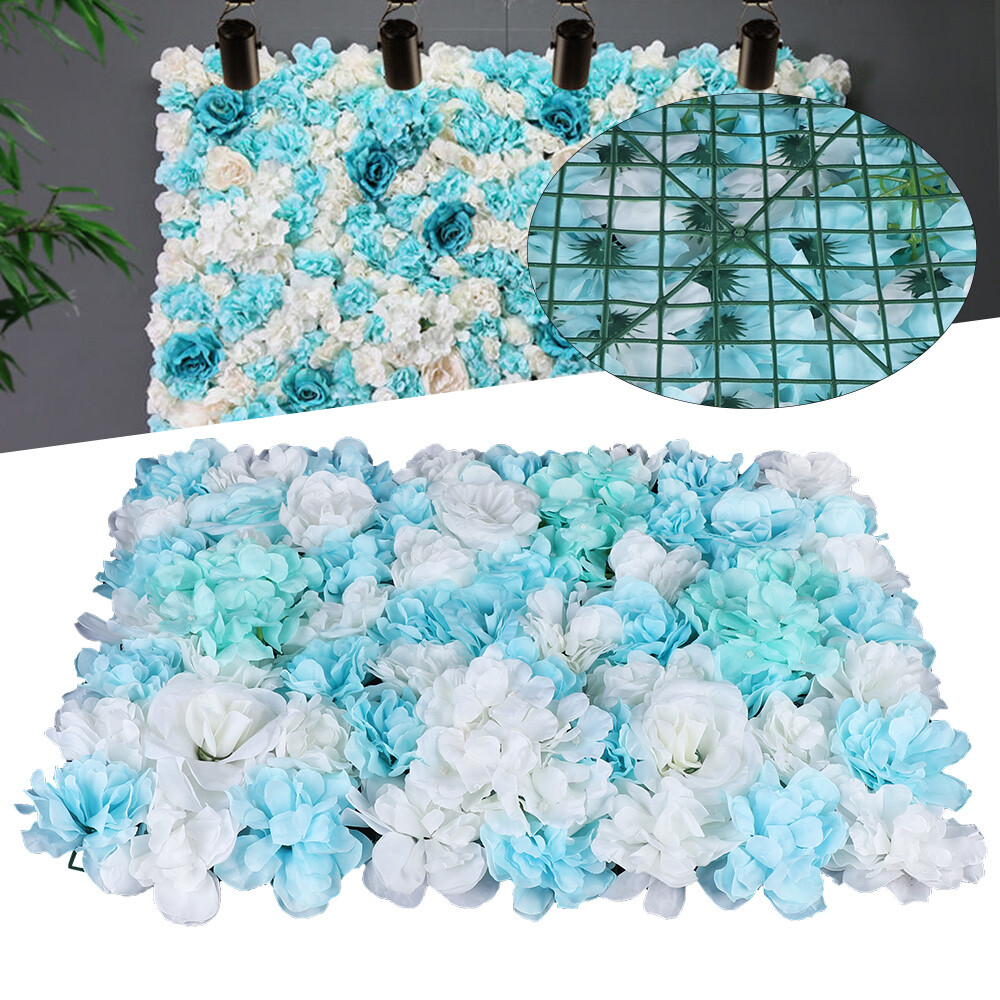 12PCS Wedding Valentine’s Backdrop Decor Artificial Silk Rose Flower Wall Panels