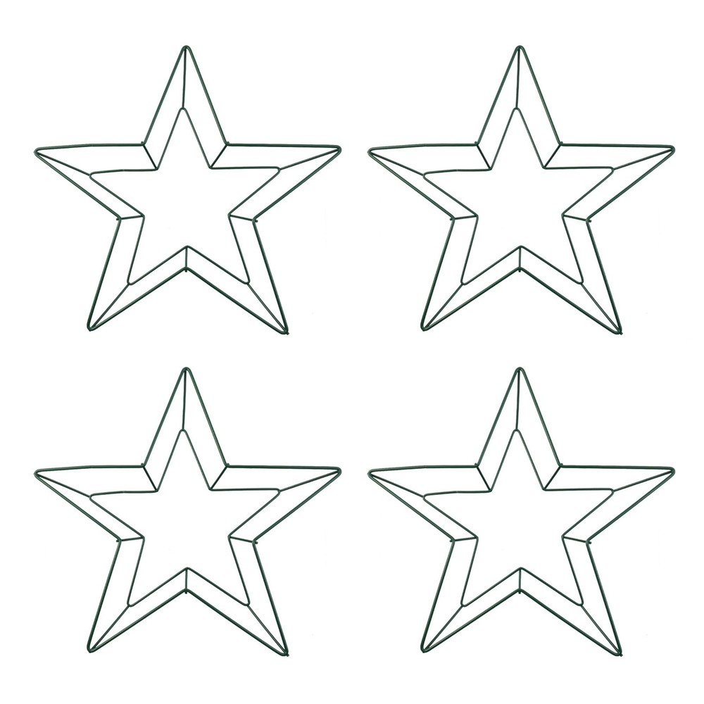 4pcs Wire Wreath 13.8 Inch Star Metal Wreath Form for Crafts Floral Wire Wrea…