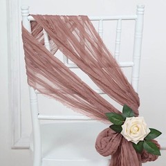 5 DUSTY ROSE Gauze Cheesecloth CHAIR SASHES Party Events Decorations Supplies