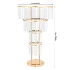 Wedding Gold Crystal Flower Stand Round Pedestal Stand Crystal Flower Stand