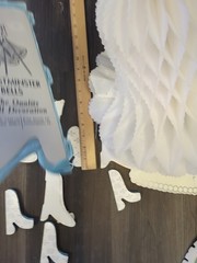 Vintage Lot Of 14 Beistle/Hallmark White/Blue Honeycomb Bells Wedding +4 Diecut