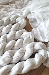 4 Pack White Cheesecloth Sheer Wedding Arch Drapes Swag Backdrop Decor 3’x13′
