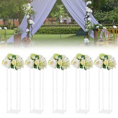 5pcs Wedding Flower Stand Acrylic Pillar Vase Stand Party Centerpiece Decor
