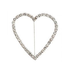 2″ Silver Heart Rhinestones BROOCH PIN Chair Party Wedding Party Decorations