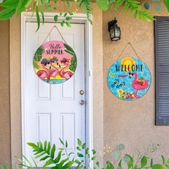 Blosssound 3 Pcs Hello Summer Door Sign 12 Inch Summer Wooden Welcome Sign Fr…