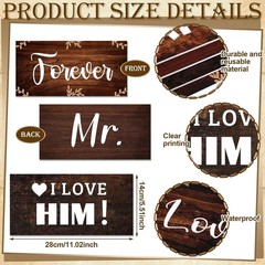 Rustic Wedding Photo Booth Props 24 Designs Double Sided Waterproof Decorations