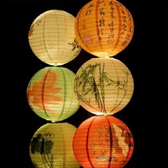 Paper Lantern Chinese Japanese Style Decor Flower Printed Wedding Party