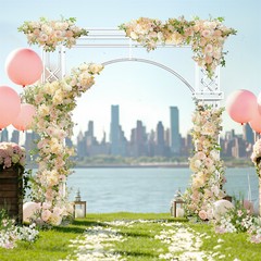 258CM Tall Metal Wedding Arch Backdrop Stand fr Party Celebration Garden Trellis