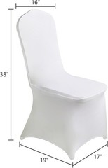 12pcs White Stretch Spandex Chair Covers Washable for Wedding Party Banquet