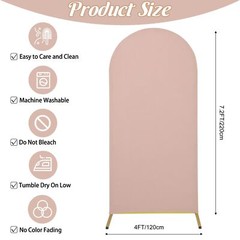 Fivenl Spandex Fitted Wedding Arch Cover, Cameo Brown, 7.2FT Round Top Chiara…