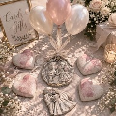 Vintage Romantic Resin Balloon Weight Anchors Set of 4, Soft Gold Wedding Decor
