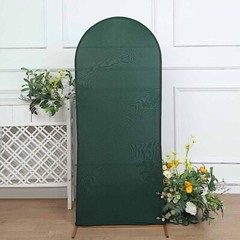 5 ft HUNTER GREEN Matte Fitted Spandex Round Top Arch Backdrop STAND COVER Party