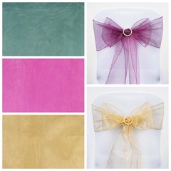 50 Sheer Organza CHAIR SASHES Bows Ties WEDDING Decorations Wholesale SALE