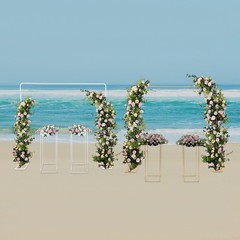 White/Gold Balloon Stand with Flower Stands Metal Wedding Stand Wedding Decor
