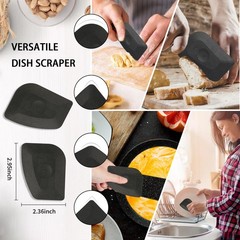 Cast Iron Scrubber with Pan Scraper, 316 3.1inch*3.5inch*3inch, Black