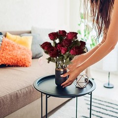 Toot Natural Dried Flowers Bouquet, 10 Pcs Red Dried Roses Bouquet for