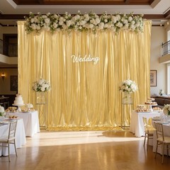 30x10FT Gold Sequin Backdrop Curtain Panels for Parties,Rich Gold Non-Sheddin…
