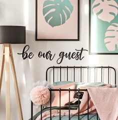 Vivegate Be Our Guest Sign Metal Wall Art Decor – 43″X10″ Black Ideas Be Our …
