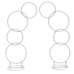 2pcs A set Round Wedding Arch Backdrop Rings Loops Flower Balloon Lawn R G1N