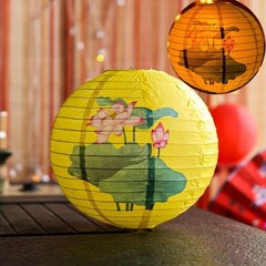 Chinese Flower Printed Decor for Wedding Party Japanese Style Paper Lantern