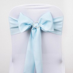 10 Light Blue Polyester CHAIR SASHES Ties Bows Wedding Ceremony Decorations SALE