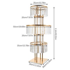 Crystal Wedding Vases Iron Flower Rack Electroplated Stand Shelf Floor Mount