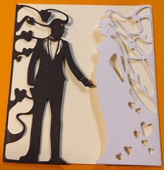 Wedding Couple Frame Metal Die Cuts, Lace Heart Bride and Groom Wedding Cutti…