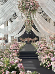Elegant White Sheer Chiffon Ceiling Drapes Kit for Weddings & Events