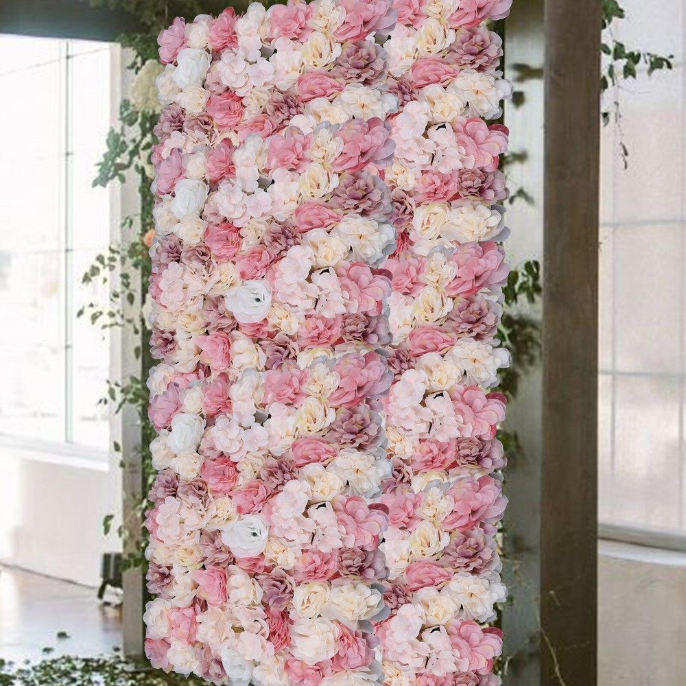 Flower Wall Panel Artificial Flower Wall Backdrop Flower Decoration 12 Pcs