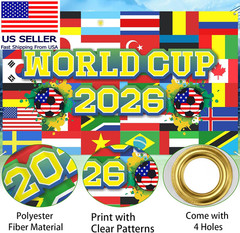 World Football Tournament Cup Celebration Backdrop 43X71 Inch 2026 Vibrant Socce
