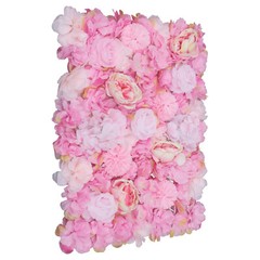 6 Pcs Wedding Flower Wall Panel Floral Backdrop Silk Rose Wall 40*60cm Dark Pink