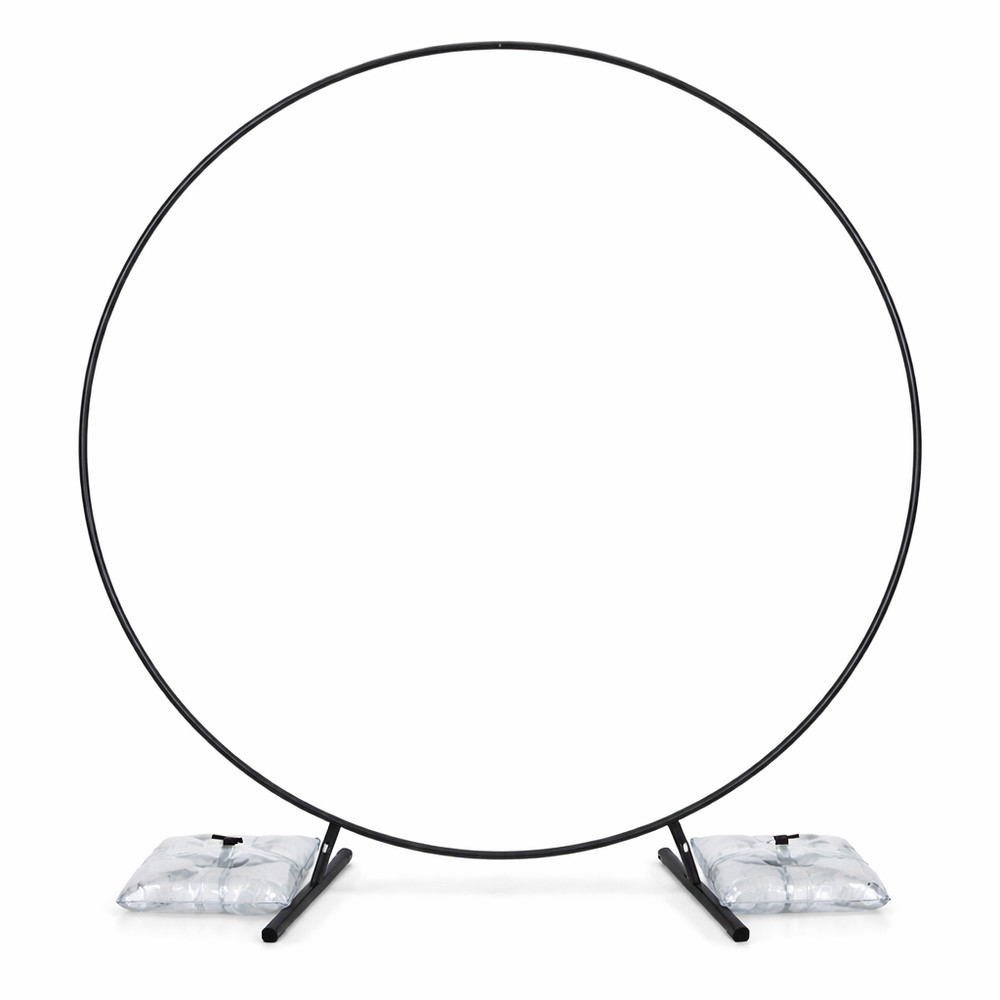 7 Ft Round Wedding Arch Black Backdrop Stand Wedding Metal Circle Arch Stand