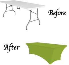 4/6/8 FT Spandex Fitted Table Covers Stretch Rectangular Tablecloths – FREE SHIP