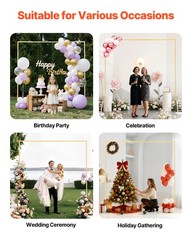VEVOR Arch Backdrop Stand Square Metal Arch 8 ft x 8 ft for Wedding Party Decor