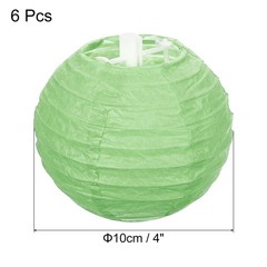 6pcs 4 Inch Folding Hanging Paper Lanterns Small Lampshade Grass Green