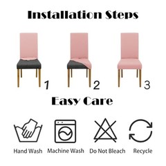 Stretch Chair Covers Set of for Dining Room Pack Washable Kitchen 4 Light Pink