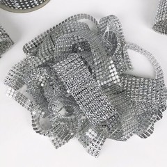 Crystal Diamond Ribbon Wrap Wedding Home Cake Crafts Decor Silver Gold BIG LOT