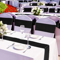 Pack Satin Table Runner x 108 Inch Long Wedding Satin Silk Table 12 Black