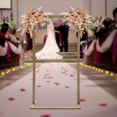 Wood Wedding Arch Polygonal Ceremony Arch Backdrop Flower Stand 7/7.2/7.6/8.2FT