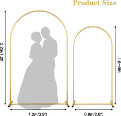 Gold Metal Balloon Arch Stand Set for Wedding & Party Decor – 6FT & 7.2FT