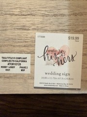 Song Of Solomon 3:4 18.86 x 11.73 In. Hobby Lobby His &Hers Wooden Wedding Sign