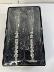 Studio His & Hers Bride & Groom Toasting Glasses Wedding Champagne Flutes New