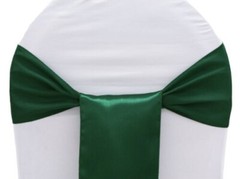 50 Hunter Green SATIN Chair Sash Bow Sashes Wedding Banquet Events Decor (B95)