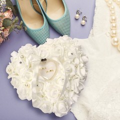 Topincn Wedding Pillow Eemoon Flor Girl Basket White Wedding Pillow Romantic