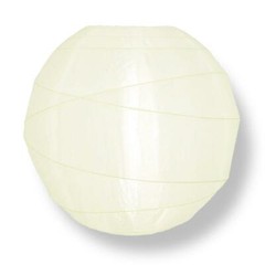 12″ Irregular Ribbed Beige / Ivory Nylon Lantern, Hanging Decoration, Durable