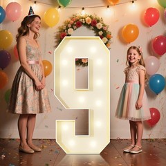 4FT Marquee Numbers 9 Sign,Large Light Up Numbers Party Decoration – Hook and…