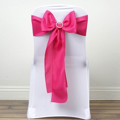 10 Fuchsia Polyester CHAIR SASHES Ties Bows Wedding Party Ceremony Decorations