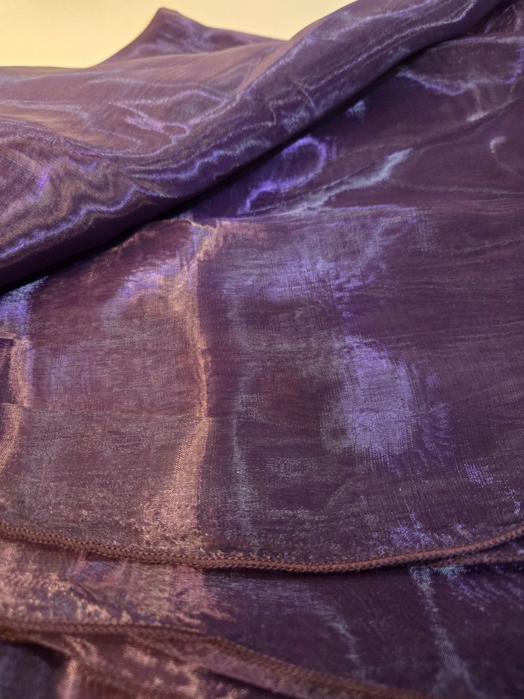 108″ ROUND TABLECLOTH Wedding Purple Organza Fabric Sheer Party Event Overlay