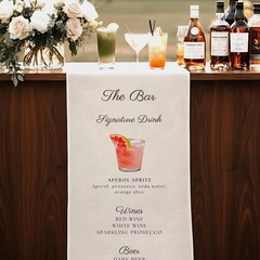Elegant Calligraphy Wedding Bar Menu Sign Cocktail Banner
